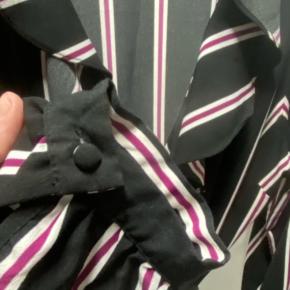 Who What Wear Ruffle Wrap Dress Black/White/Maroon size XXL Dressy - Picture 4 of 8